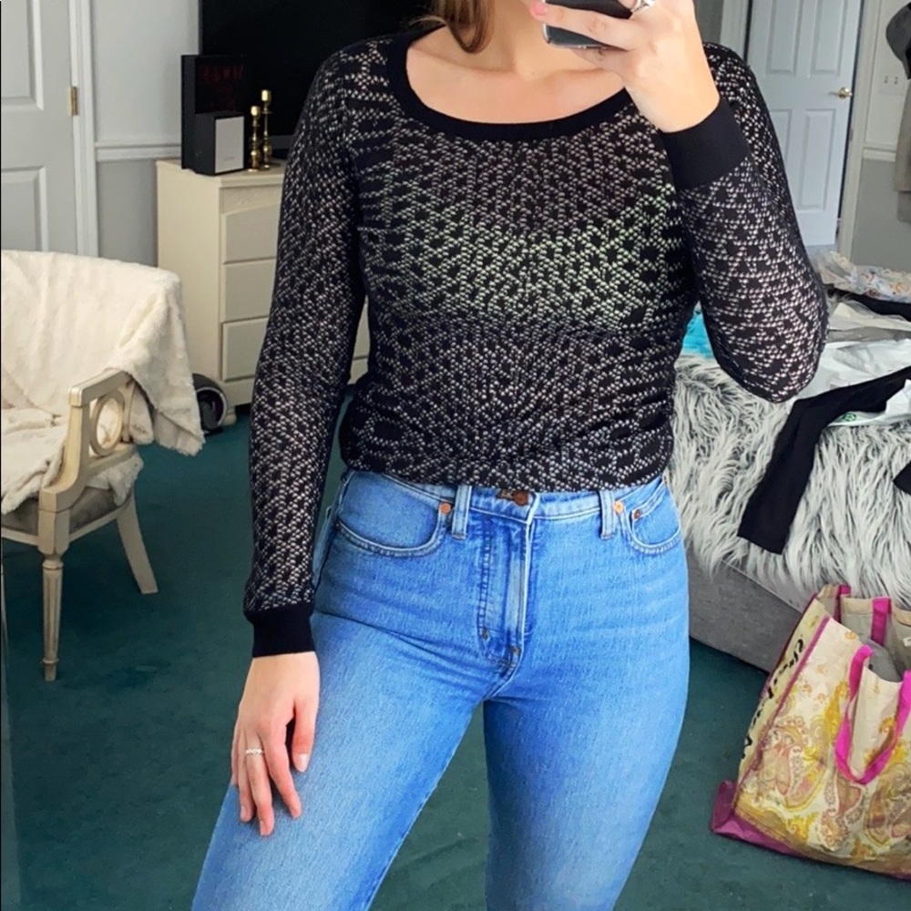 Express Black & White Sweater